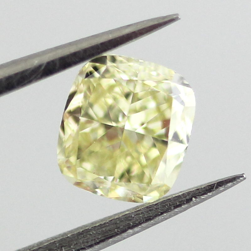 Fancy Light Yellow Diamond, Cushion, 0.53 carat, SI1- C