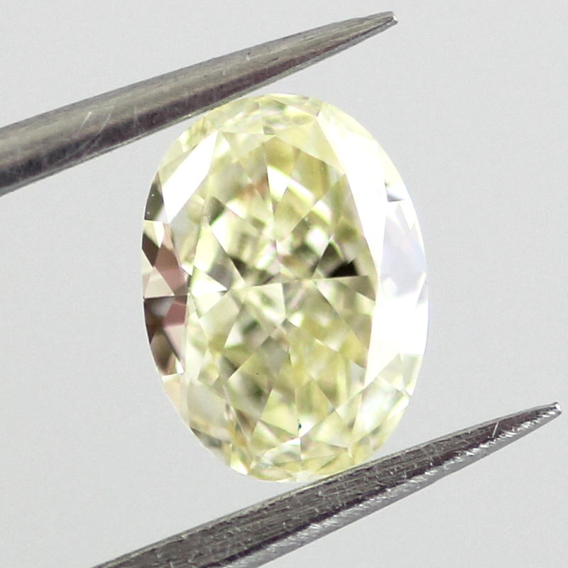 Fancy Light Yellow Diamond, Oval, 0.53 carat, VVS1- C