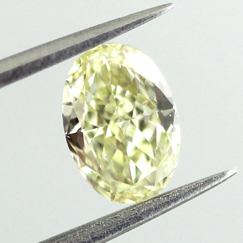 Fancy Light Yellow Diamond, Oval, 0.61 carat, VS2- C