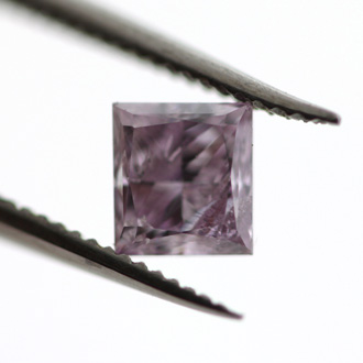 Fancy Pink Purple Diamond, Princess, 0.45 carat - B