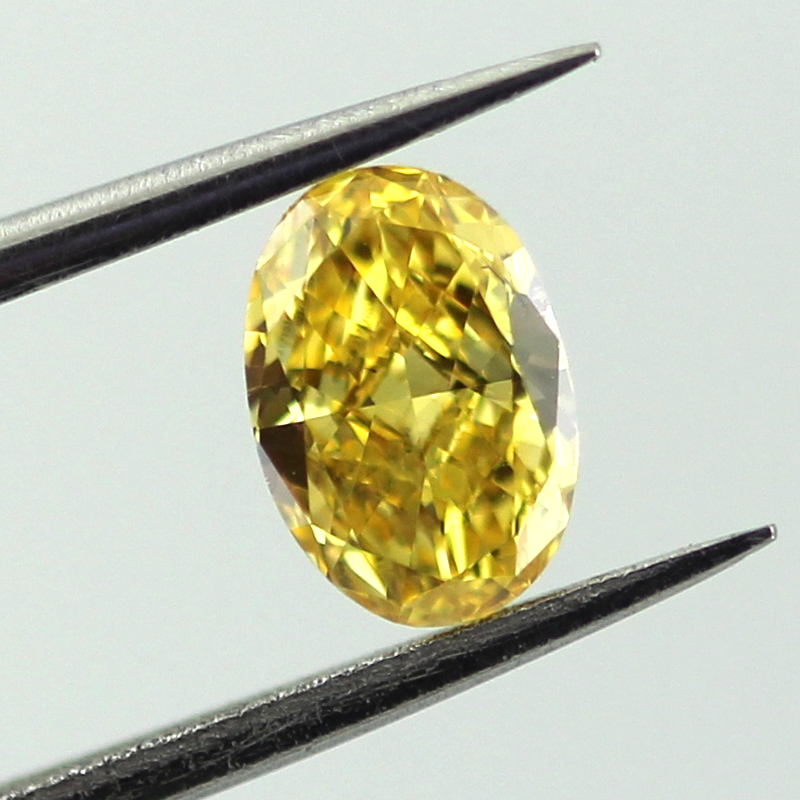 Fancy Vivid Orangy Yellow Diamond, Oval, 0.51 carat - B