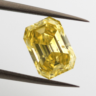 Fancy Vivid Yellow Diamond, Emerald, 3.34 carat, SI2- C