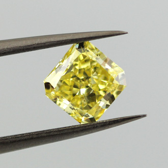 Fancy Vivid Yellow Diamond, Radiant, 1.50 carat, SI2- C