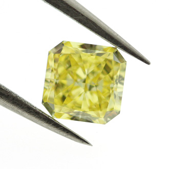 Fancy Vivid Yellow Diamond, Radiant, 0.55 carat, VVS2 - B