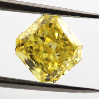 Fancy Vivid Yellow Diamond, Radiant, 1.14 carat, VS2 - B