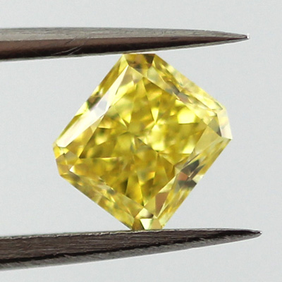 Fancy Vivid Yellow Diamond, Radiant, 0.61 carat, VS1- C