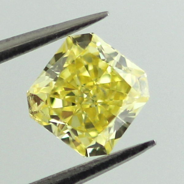 Fancy Vivid Yellow Diamond, Radiant, 0.42 carat, SI2 - B