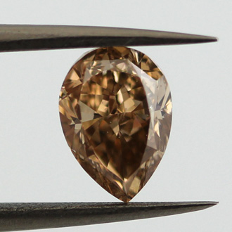 Fancy Yellow Brown Diamond, Pear, 1.55 carat, SI2 - B