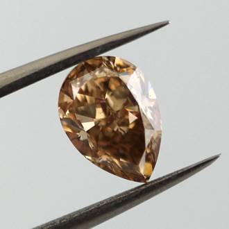 Fancy Yellow Brown Diamond, Pear, 1.55 carat, SI2- C