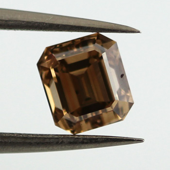 Fancy Yellow Brown Diamond, Emerald, 1.01 carat, VS2- C