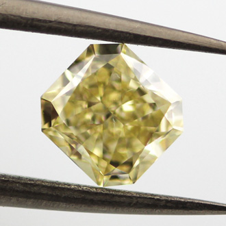 Fancy Yellow Diamond, Radiant, 0.74 carat, SI1- C