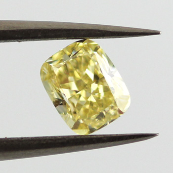 Fancy Yellow Diamond, Cushion, 0.67 carat, SI1 - B