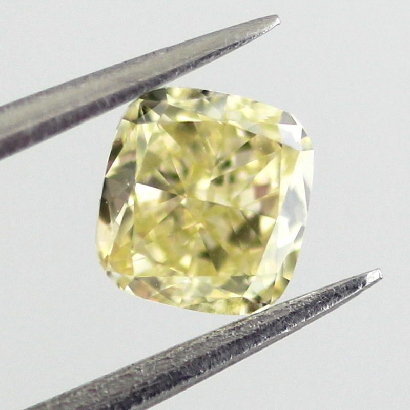 Fancy Yellow Diamond, Cushion, 0.41 carat, VS2 - B