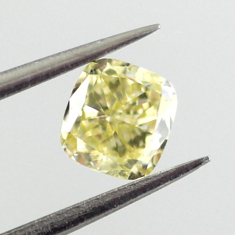 Fancy Yellow Diamond, Cushion, 0.41 carat, VS2- C