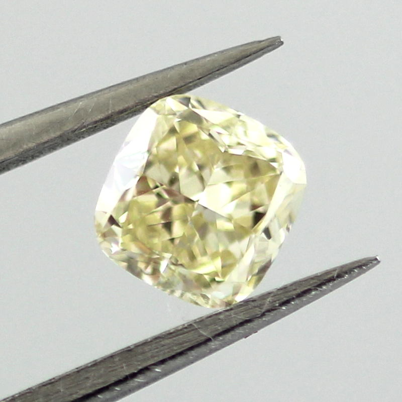 Fancy Yellow Diamond, Cushion, 0.55 carat, VVS2- C