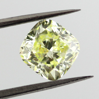 Fancy Yellow green Diamond, Cushion, 1.50 carat, VS2 - B