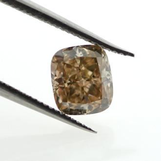 Fancy Yellowish Brown Diamond, Cushion, 0.83 carat, SI1 - B