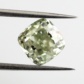 Fancy Yellowish Green Diamond, Cushion, 1.53 carat, VS2 - B