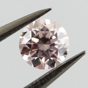 Light Pink Diamond, Round, 0.14 carat - B