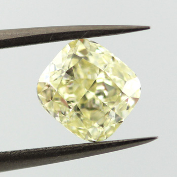 Pair of Fancy Light Yellow Diamond, Cushion, 3.59 carat, VS2- C