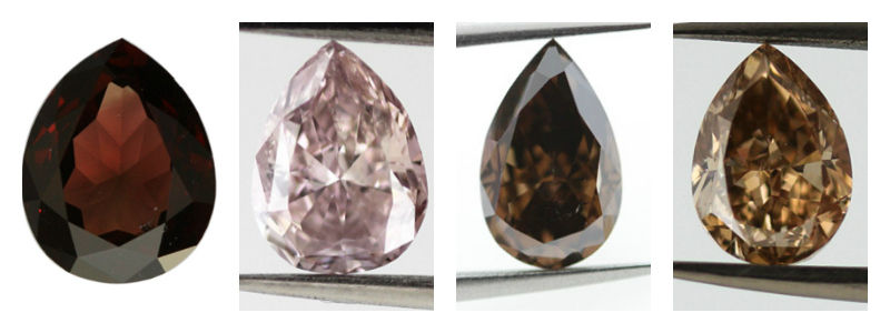 Various shades of brown diamonds