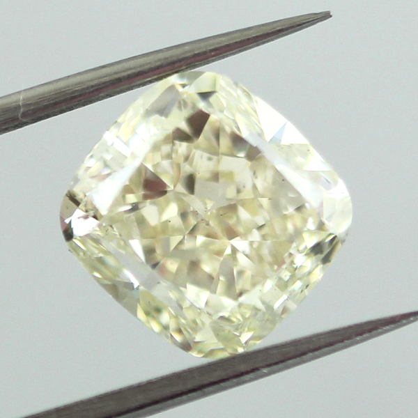 Very Light Yellow (w-x) Diamond, Cushion, 4.01 carat, SI2 - B