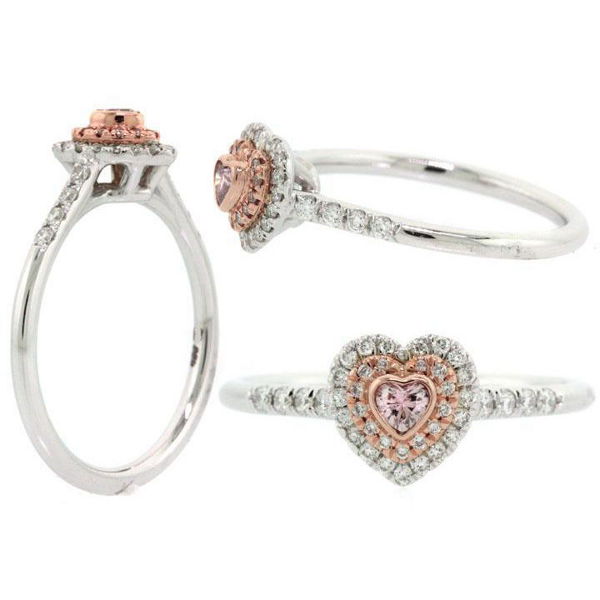 Argyle Pink Diamond Ring, Heart, 0.06 carat, SI1
