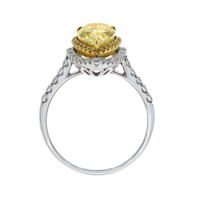 Fancy Light Yellow Diamond Ring, Pear, 1.64 carat - B