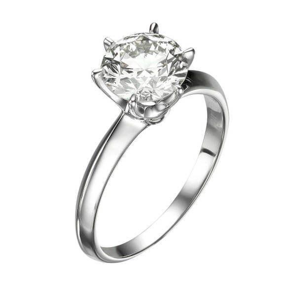 six prongs 2 carat solitaire diamond ring