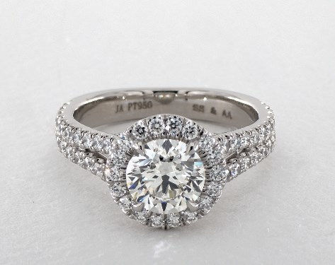 2 carat total weight halo diamond ring - center diamond is 1.2ct