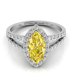 Engagement rings with yellow diamonds