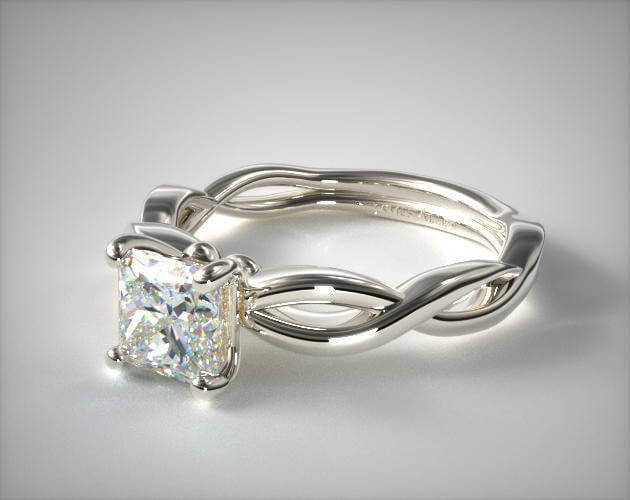 Princess Cut Infinity Solitaire Engagement Ring