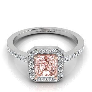 Diamond engagement rings with pink
