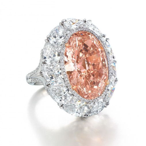 12.85ct Intense Orangy Pink Diamond Ring - Christies
