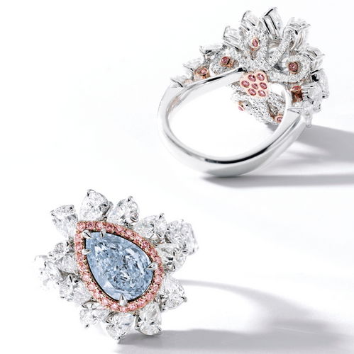2.13 carat Fancy Intense Blue Diamond Ring Sothebys
