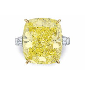 39.12ct intense yellow diamond ring