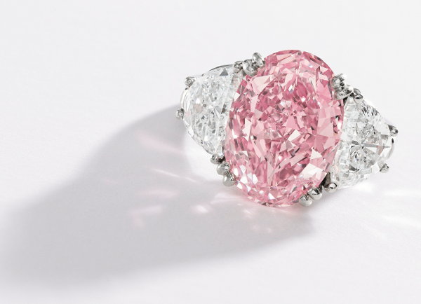 6.54 Fancy Intense Pink Diamond Ring by Oscar Heyman & Brothers