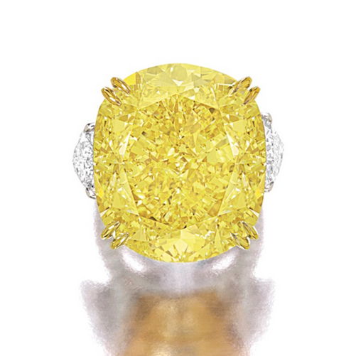 77.77 Carat Vivid Yellow Diamond Ring Sotheby's