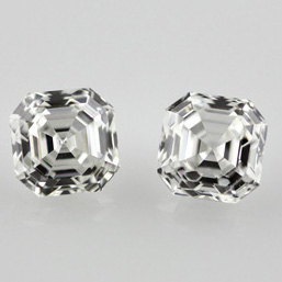 Pair of Asscher Cut Diamonds