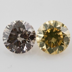 Fancy Light Pinkish Brown Diamond & Fancy Brown Yellow Diamond