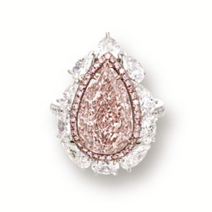 Fancy Orangy Pink Diamond Ring by Sothebys