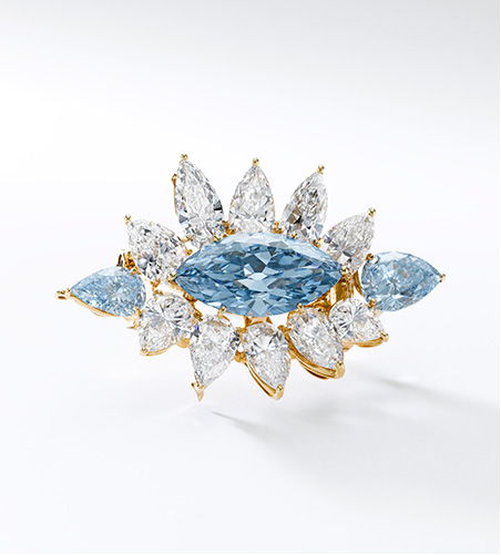 Intense Blue Diamond brooch by Alexandre Reza