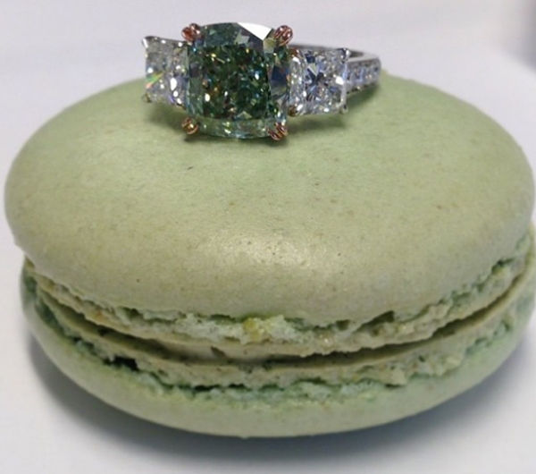 3.60 carats Intense Green Diamond Ring by Christies