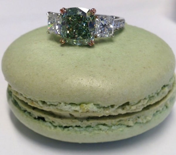 Intense Green Diamond Ring, 3.60 carat Intense Green Diamond Ring, 3.60 carat