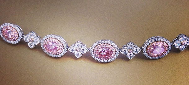 Pink Diamond Bracelet made with 9 Oval Pink Diamonds