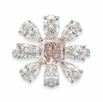 Fancy Orangy Pink Diamond Ring 1.52ct Christies