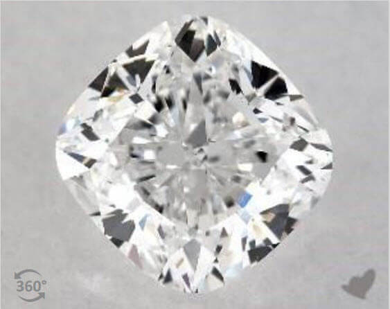 1 Carat Cushion Cut Diamond, G Color VS2 Clarity