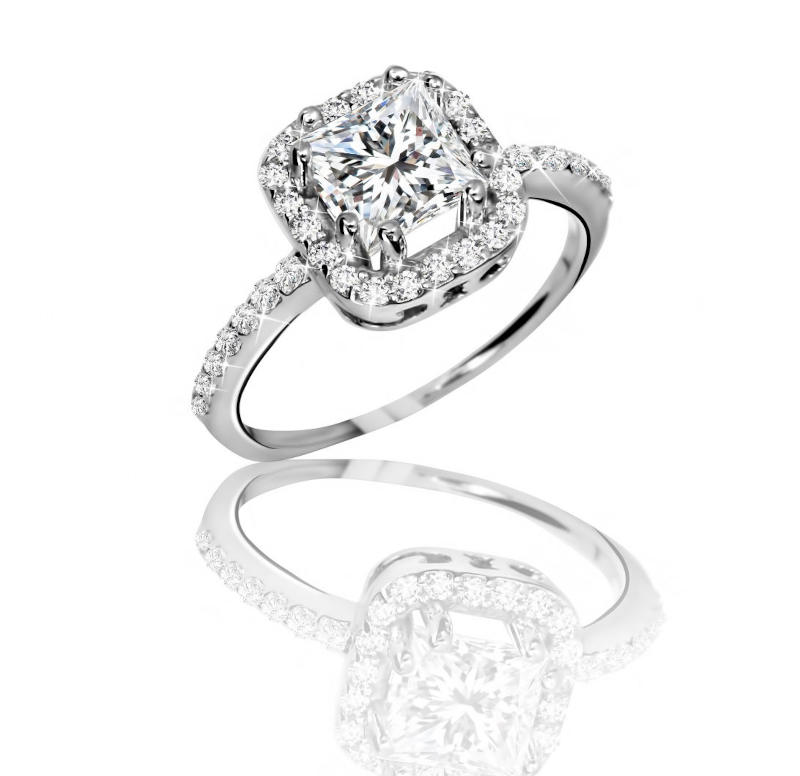 Princess cut 2 carat diamond ring