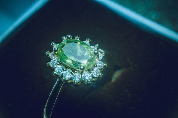 Peridot and Diamonds Ring