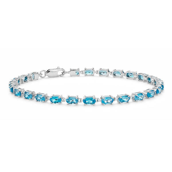 Petite Swiss Blue Topaz Oval Bracelet